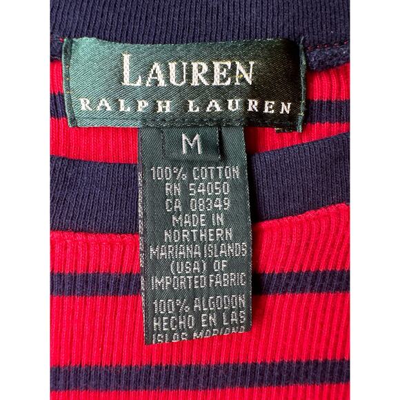 Lauren Ralph Lauren Striped Buttoned Shoulder Long Sleeve Top - Picture 3 of 4